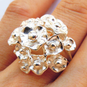 Ladies Sterling Silver Lotus Ring