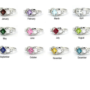 Ladies 925 Sterling Silver Infinity Birthstone Ring