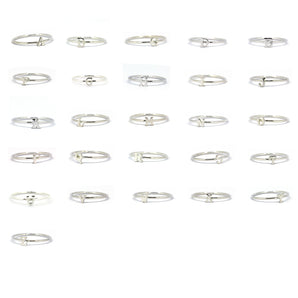925 Sterling Silver Stackable Initial Letter Ring