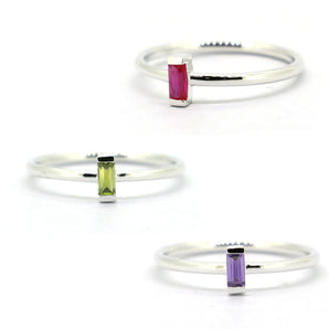 Womens Thin Stackable Silver Ring