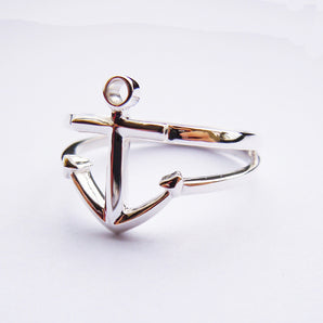 925 Sterling Silver Anchor Ring
