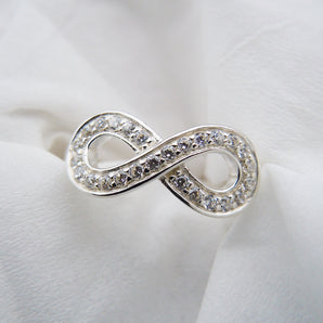 Solid 925 Sterling Silver Infinity Ring For Women