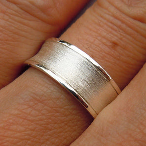 7mm Mens 925 Sterling Silver Unique Band Ring