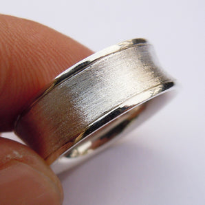 7mm Mens 925 Sterling Silver Unique Band Ring