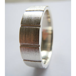 Mens 925 Sterling Silver 7MM Unique Band Ring