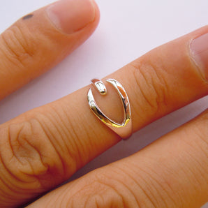 Ladies 925 Sterling Silver Wishbone Ring