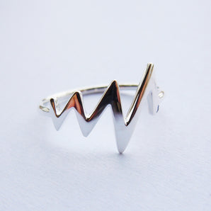 Ladies 925 Sterling Silver Lightning Bolt Ring