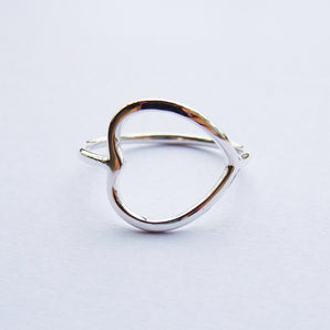 925 Sterling Silver Heart Shape Ring For Women
