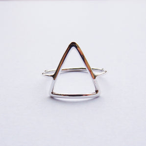 Solid 925 Sterling Silver Triangle Ring For Women