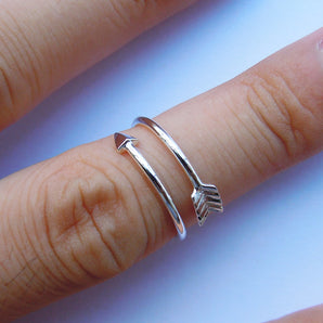 Ladies 925 Sterling Silver Stackable Arrow Ring