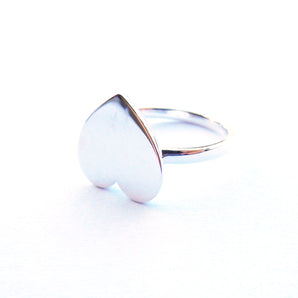 Ladies 925 Sterling Silver Heart Shape Ring