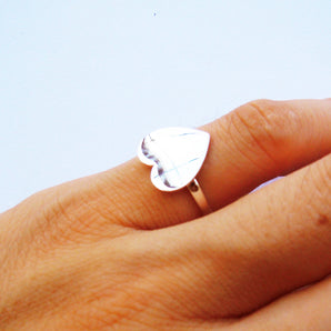 Ladies 925 Sterling Silver Heart Shape Ring