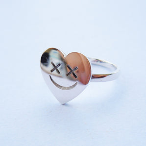 Ladies 925 Sterling Silver Love Smile Ring