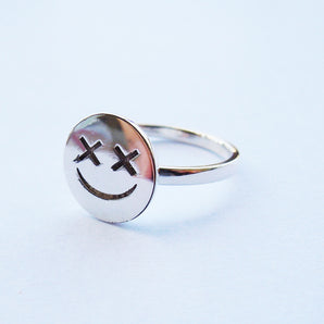925 Sterling Silver Smile Face Ring For Women