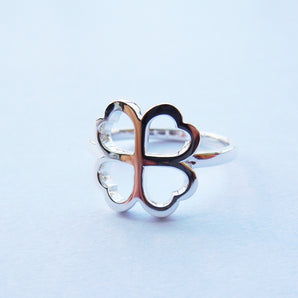 925 Sterling Silver Clover Ring