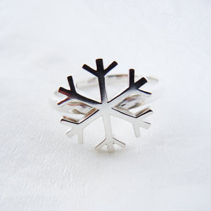 Ladies 925 Sterling Silver Snowflake Ring
