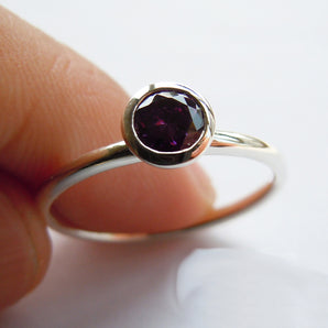 Ladies 925 Sterling Silver Amethyst Ring