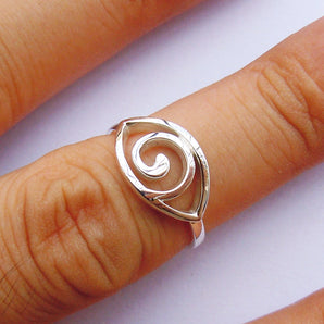 Ladies 925 Sterling Silver Eye Ring