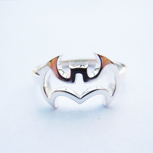 925 Sterling Silver Bat Ring