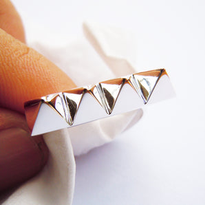 Ladies 925 Sterling Silver Unique Stackable Ring
