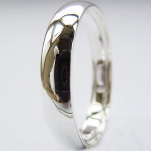 4MM 925 Sterling Silver Classic Inlay Band Ring