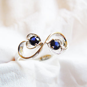 Ladies 925 Sterling Silver Infinity Sapphire Ring