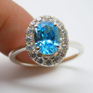 Ladies 925 Sterling Silver Wedding Engagement Ring