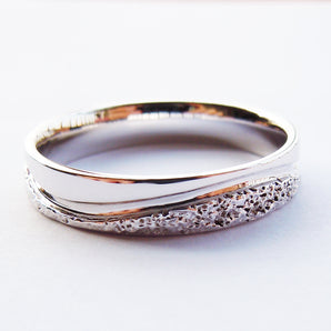 925 Sterling Silver Unique 3.5 mm Band Ring
