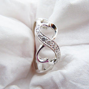 Ladies 925 Silver CZ Infinity Ring