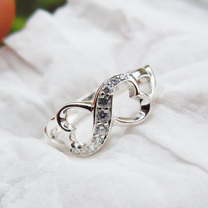 Ladies 925 Silver CZ Infinity Ring