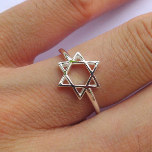 Ladies 925 Sterling Silver Star Of David Ring