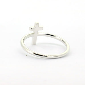 Ladies 925 Sterling Silver Cross Stackable Ring