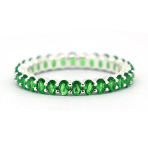 Green/Red/Blue CZ Silver Ring for Women