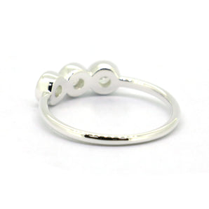 3 Stones 925 Silver Stackable Ring For Women