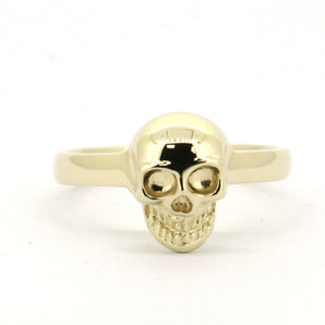 Solid 9K Yellow Gold Skull Ring