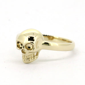 Solid 9K Yellow Gold Skull Ring
