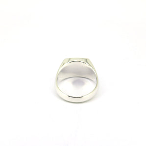 Mens White Turquoise Silver Signet Ring