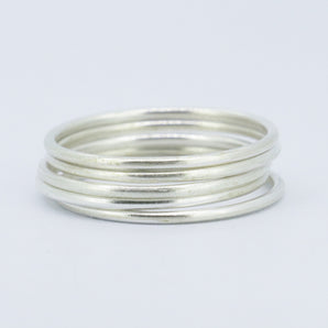 5pc Set Ladies 925 Sterling Silver Stackable Thin Ring