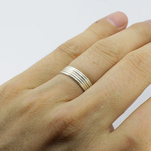 5pc Set Ladies 925 Sterling Silver Stackable Thin Ring