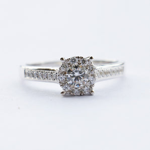 Ladies 925 Sterling Silver Engagement Wedding Ring