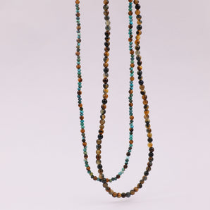 Handmade Natural Stone Seed Beads Choker Necklace Set