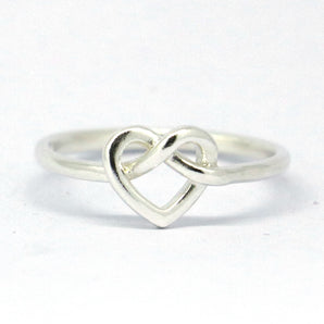 Ladies 925 Sterling Silver Infinity Heart Shape Ring