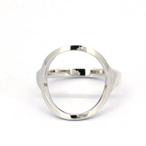 Ladies 925 Sterling Silver Cutout Circle Ring