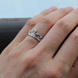 Ladies 925 Sterling Silver CZ Crown Ring