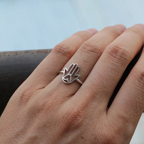 Ladies 925 Sterling Silver Fatima Hand Ring