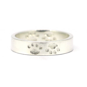 925 Sterling Silver Pet Dog Footprint Ring