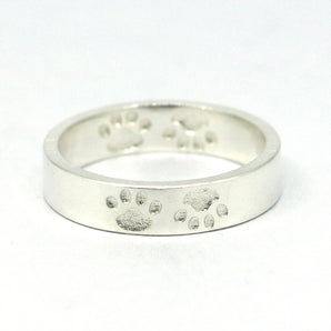 925 Sterling Silver Pet Dog Footprint Ring