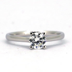 Ladies 925 Sterling Silver Solitaire Moissanite Stackable Ring