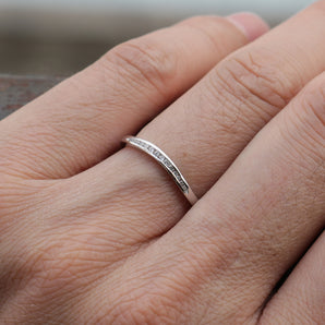 Ladies 925 Sterling Silver Moissanite Stackable Ring