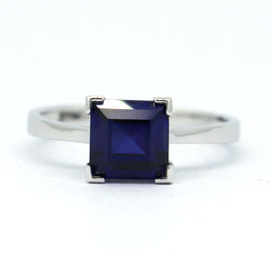 Ladies 925 Sterling Silver Lab Sapphire Ring